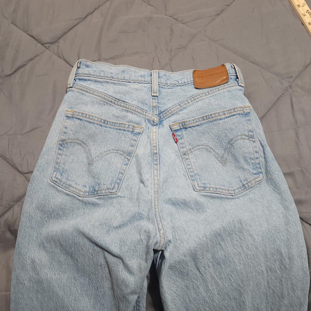 Levis Premium Ribcage Straight Jeans Light Wash High Rise Button Fly Size 27 - Picture 16 of 16